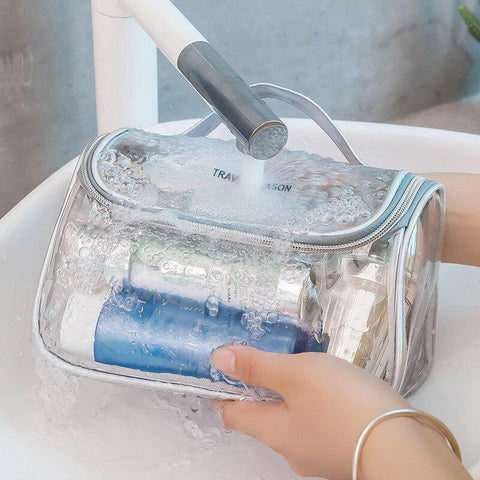 Clean your transparent toiletry bag