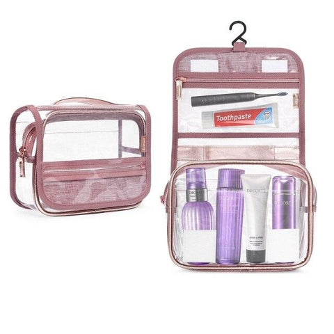 Trousse de toilette à suspendre transparente