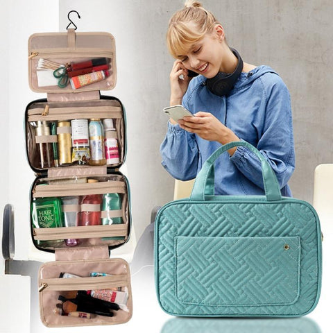 Folding toiletry bag for women