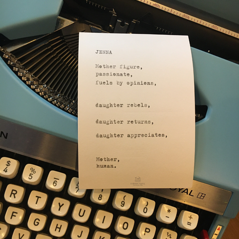typewriter poetry at 1Kitchen, 1Hotel in Toronto