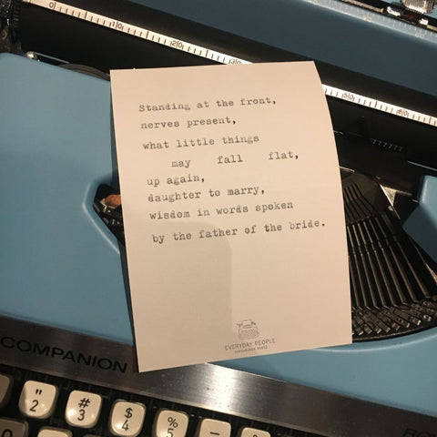 father of the bride poem on typewriter