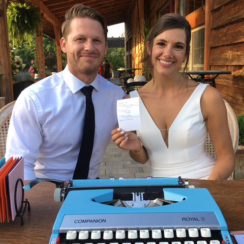 typewriter poetry wedding live event planner St. Catharines, near Niagra on the Lake, Ontario