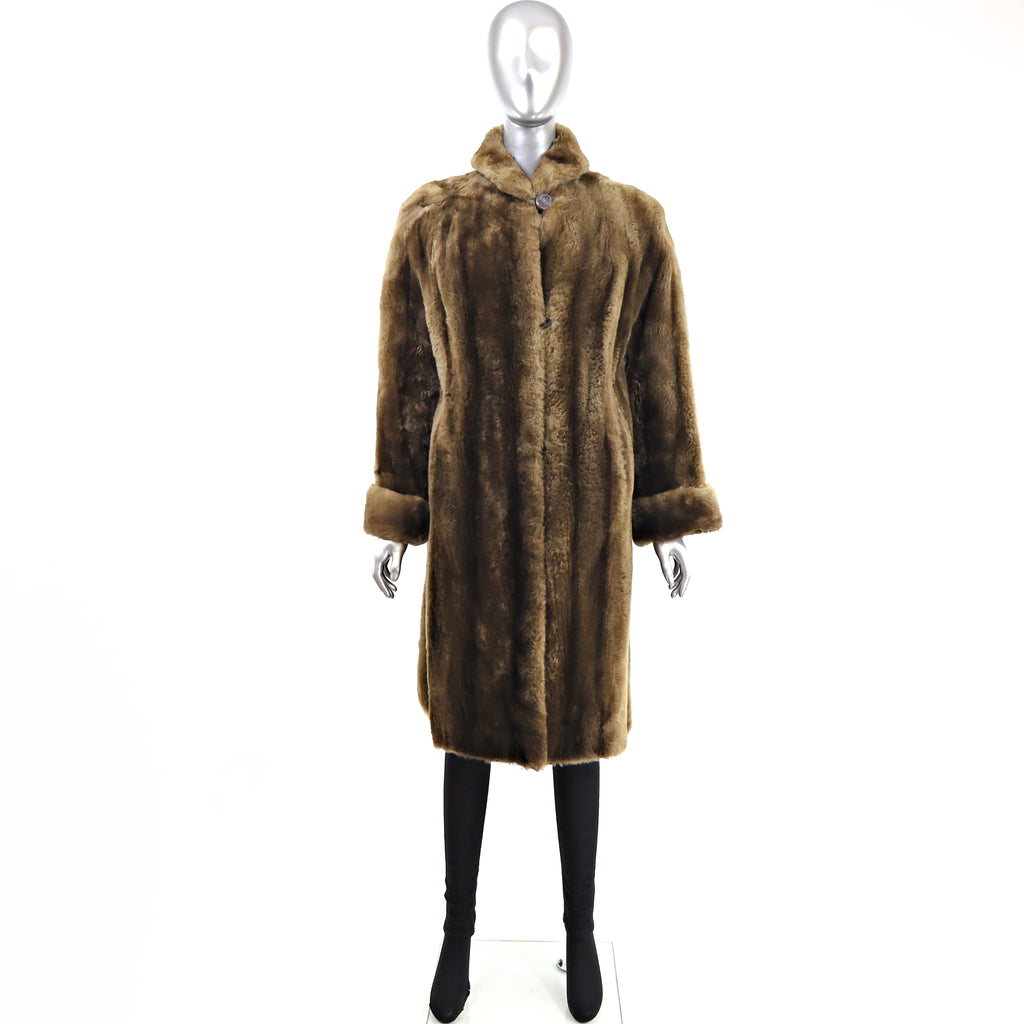 Sheared Raccoon Coat- Size L | VintageFurs