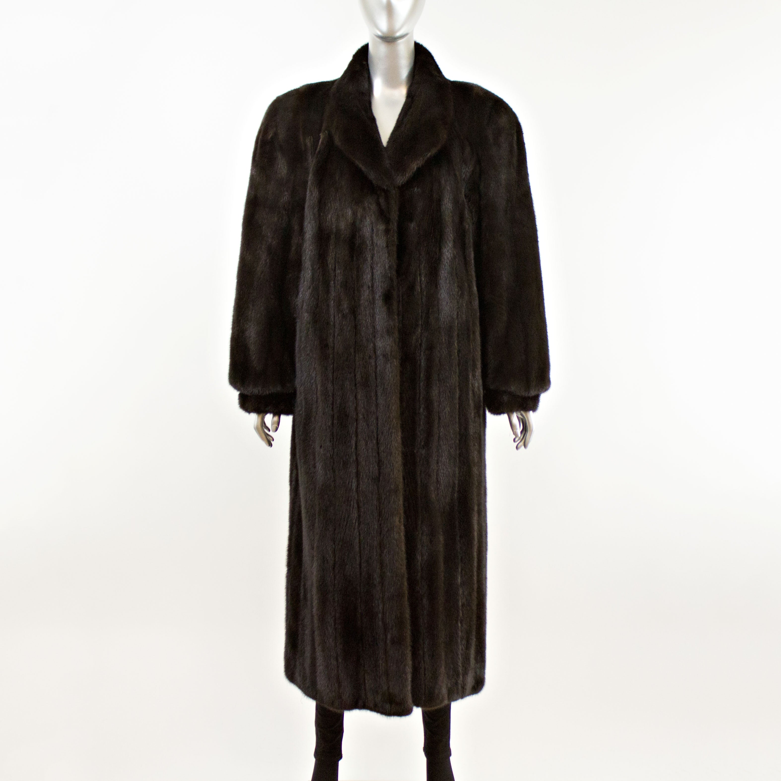 Full Length Ranch Mink Coat- Size L (Vintage Furs) | VintageFurs