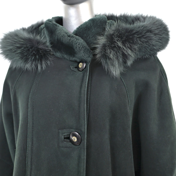 Shearling Coat with Detachable Hood- Size L-XL