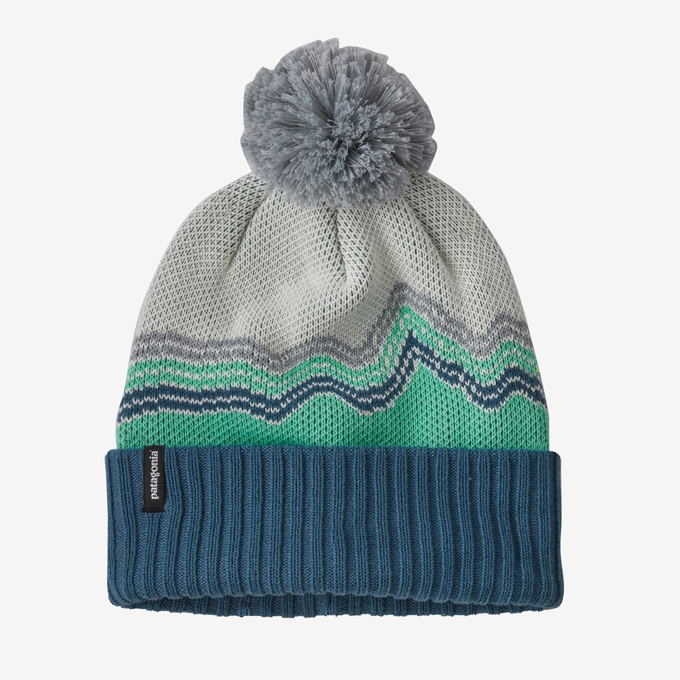 Patagonia Kid's Powder Town Beanie-Ridge Rise Knit- Fresh Teal - First Stop  Board Barn