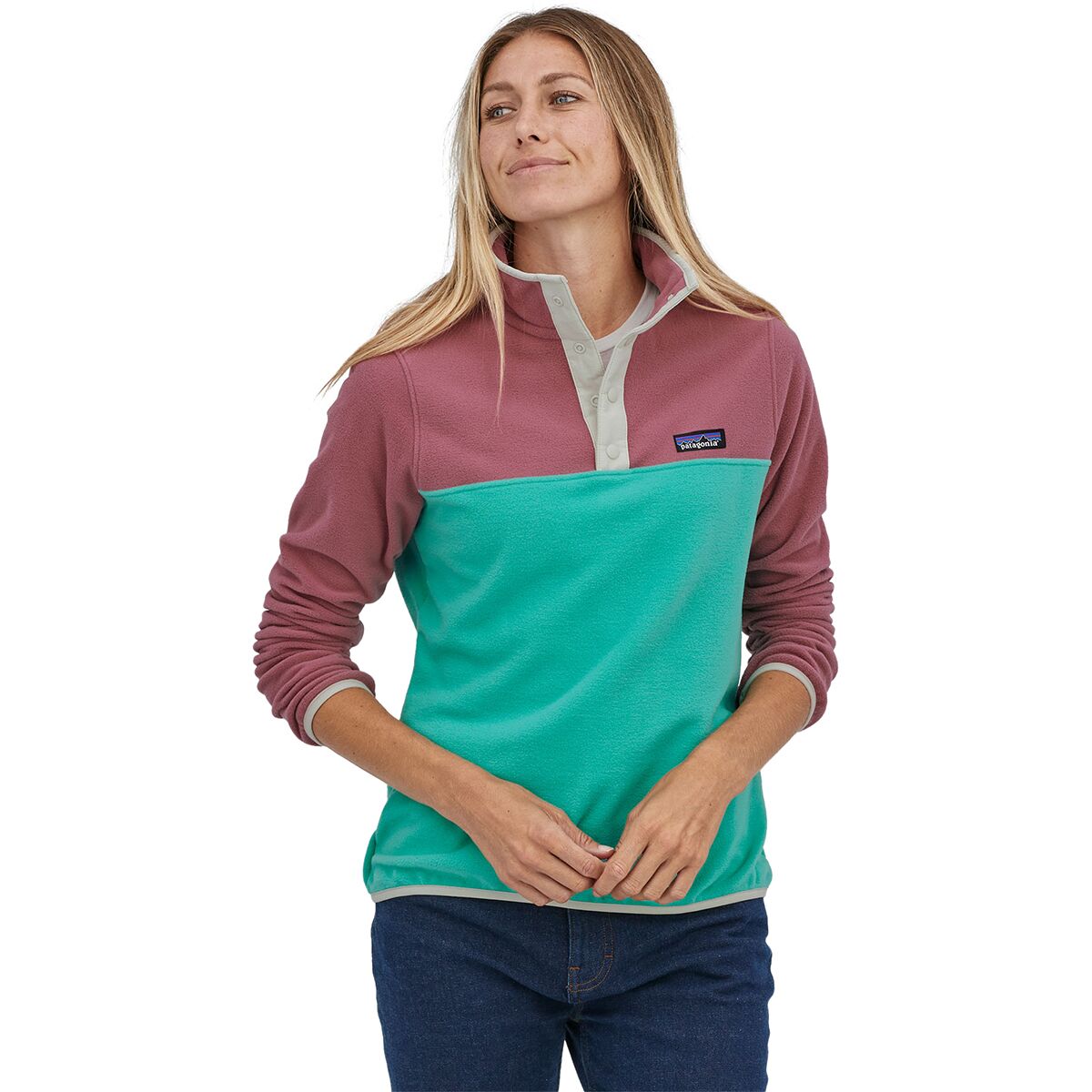 Patagonia W's Micro D-Snap-T P/O Fleece- Fresh Teal