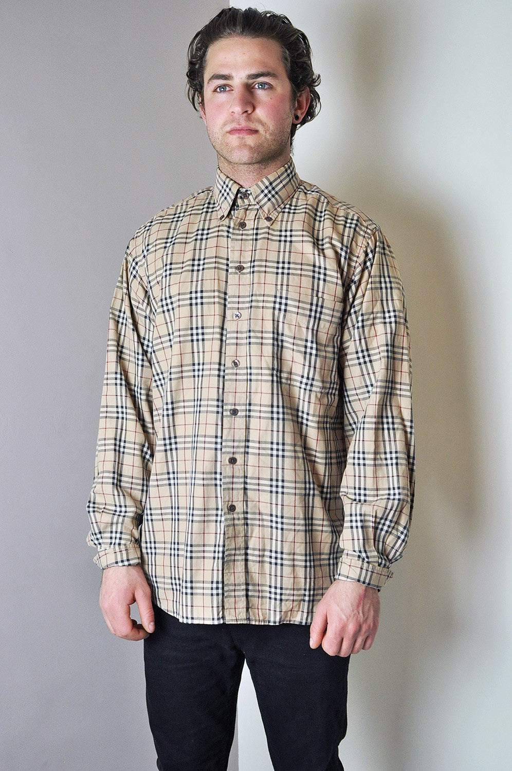 vintage burberry check shirt