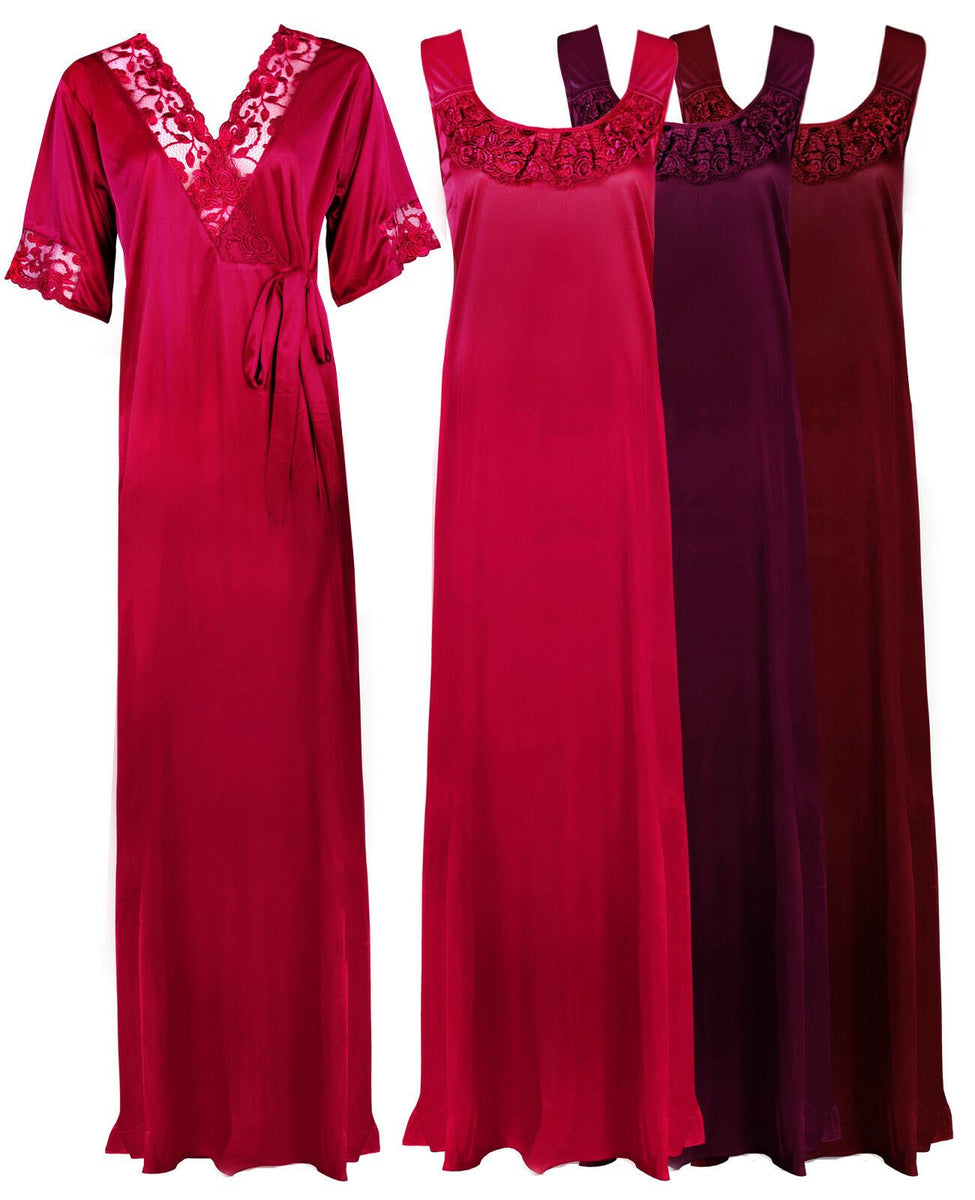 Satin Plus Size 2pc Set Robe & Nighty