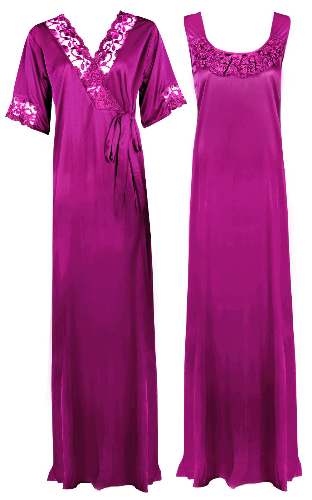 Satin Plus Size 2pc Set Robe & Nighty