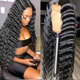 Julia 13x4 Transparent Lace Front Deep Wave Wig - Virgin Remy Human Hair Wigs for Black Women
