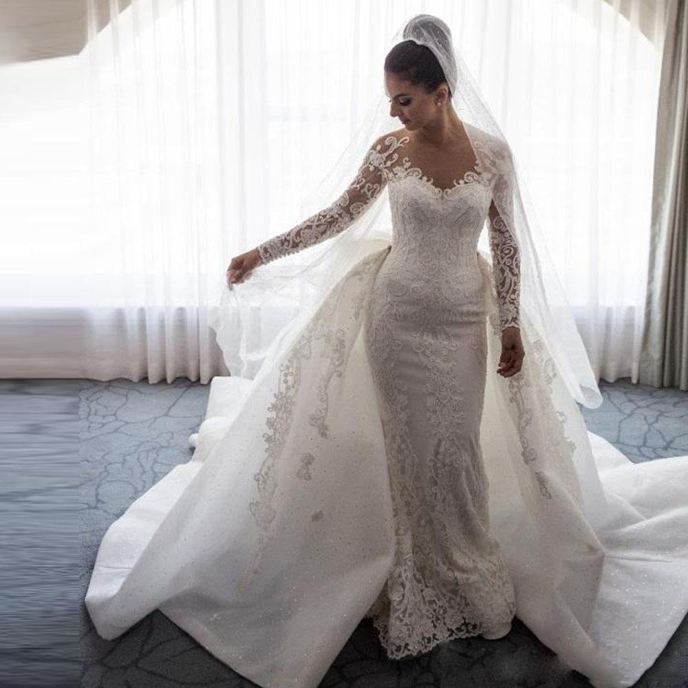 wedding dresses with removable tail