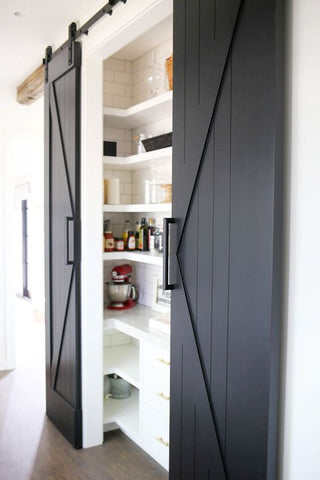 Sliding barn door hardware. Image c/o Kasey Living