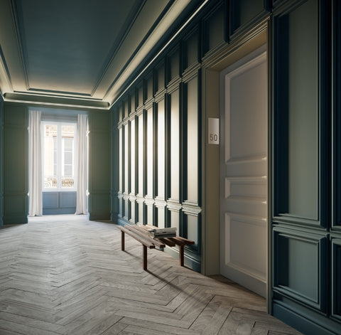 Hallway with wall panelling from LL Company