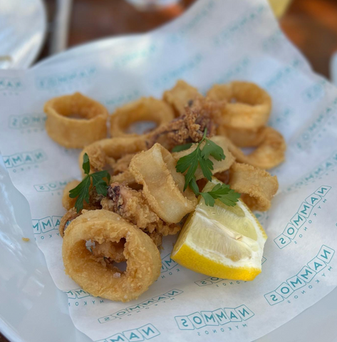 nammos Mykonos calamari travel blog review