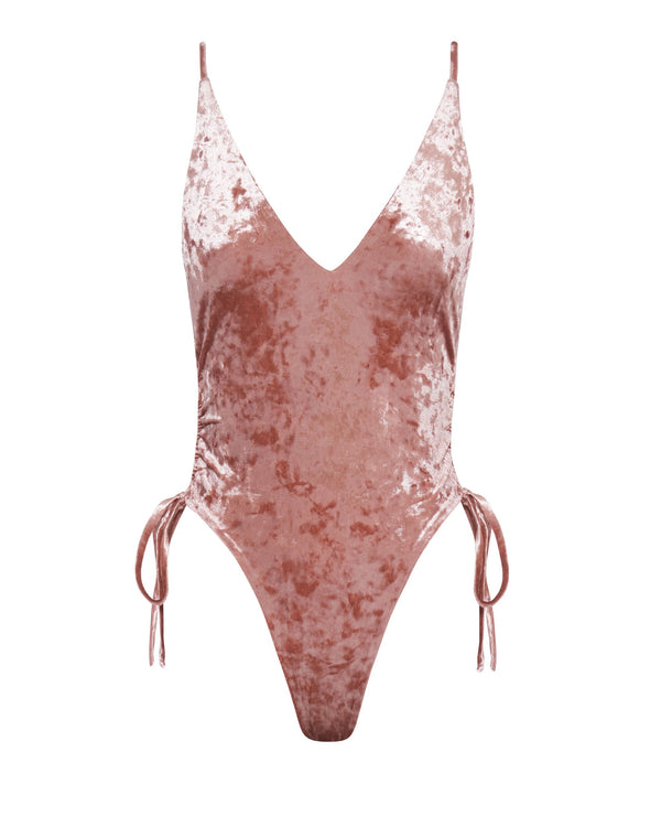 One Piece Baby Pink Velvet Thong Size undefined - $67 - From grl