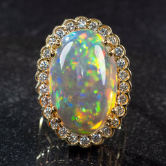 opal ring with diamond halo