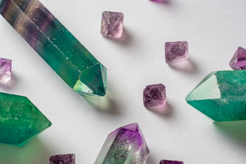 amethyst green and purple blended crystal