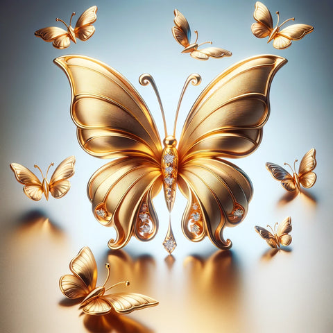 gold butterflies scene