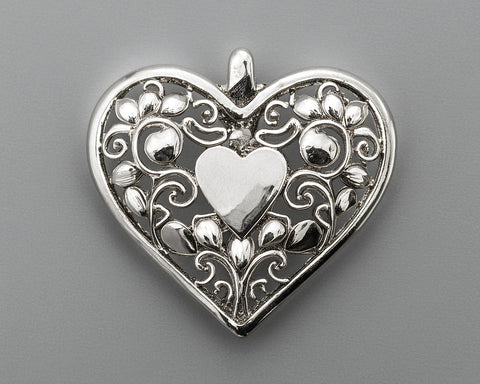 vintage silver heart pendant