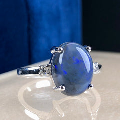 Australian blue opal ring