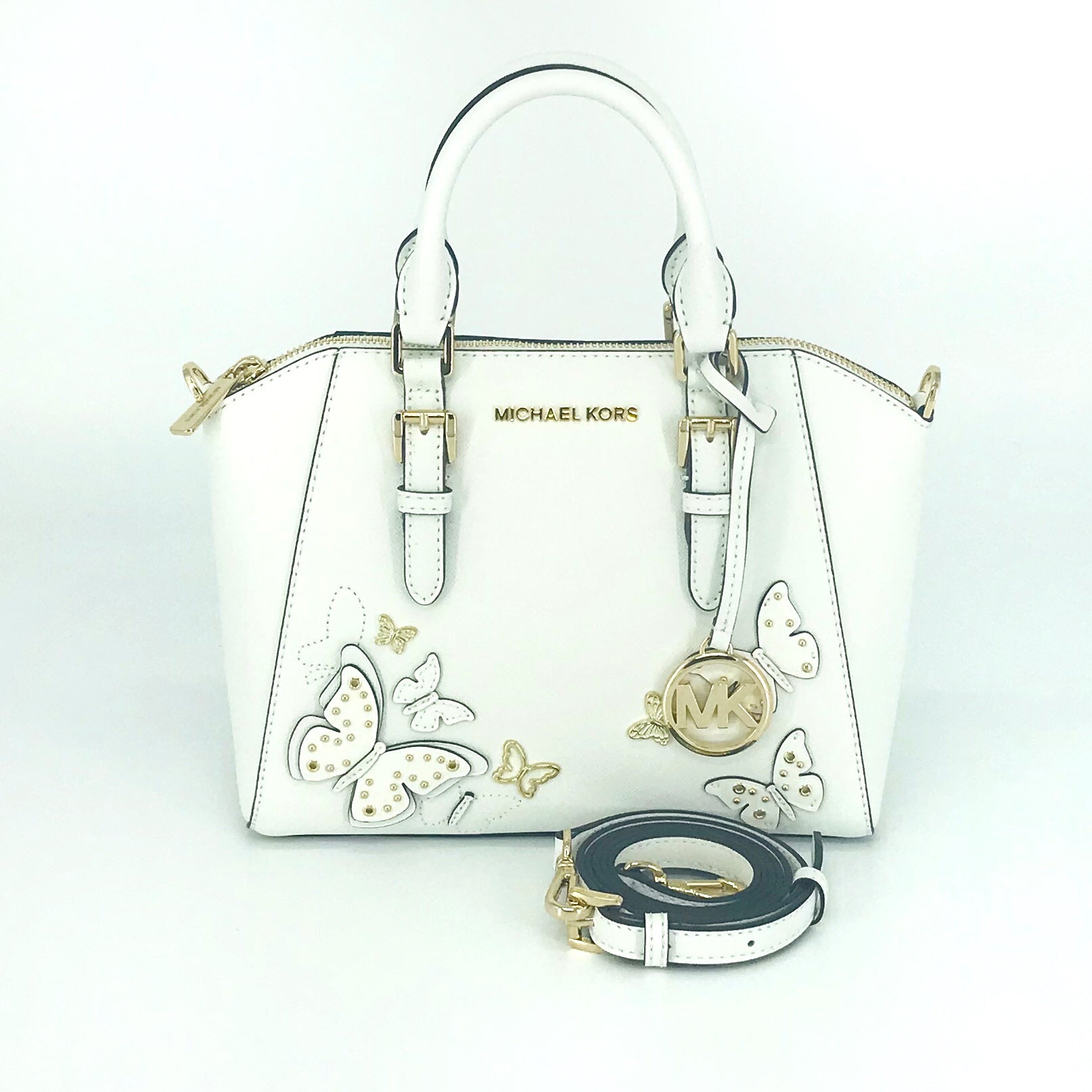 michael kors white butterfly bag