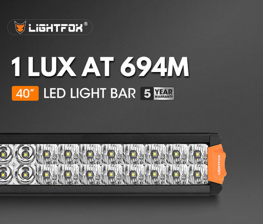Lightfox 40inch Osram LED Light Bar Slim Dual Row Work Driving Lamp Offroad 4X4 - SA LED Lighting & Accessories