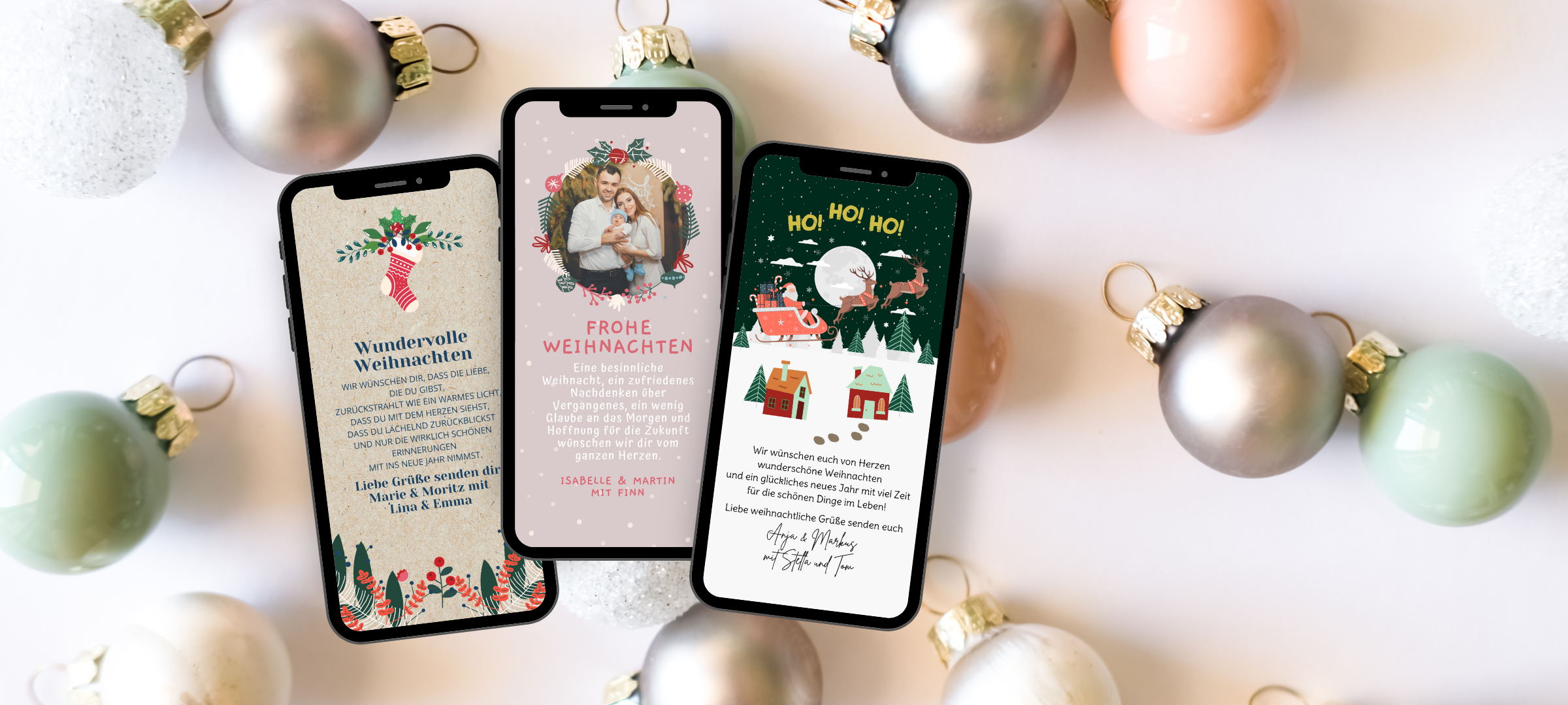 Digitale kerstkaart als sjabloon met power paper en kerstmotieven - ecard