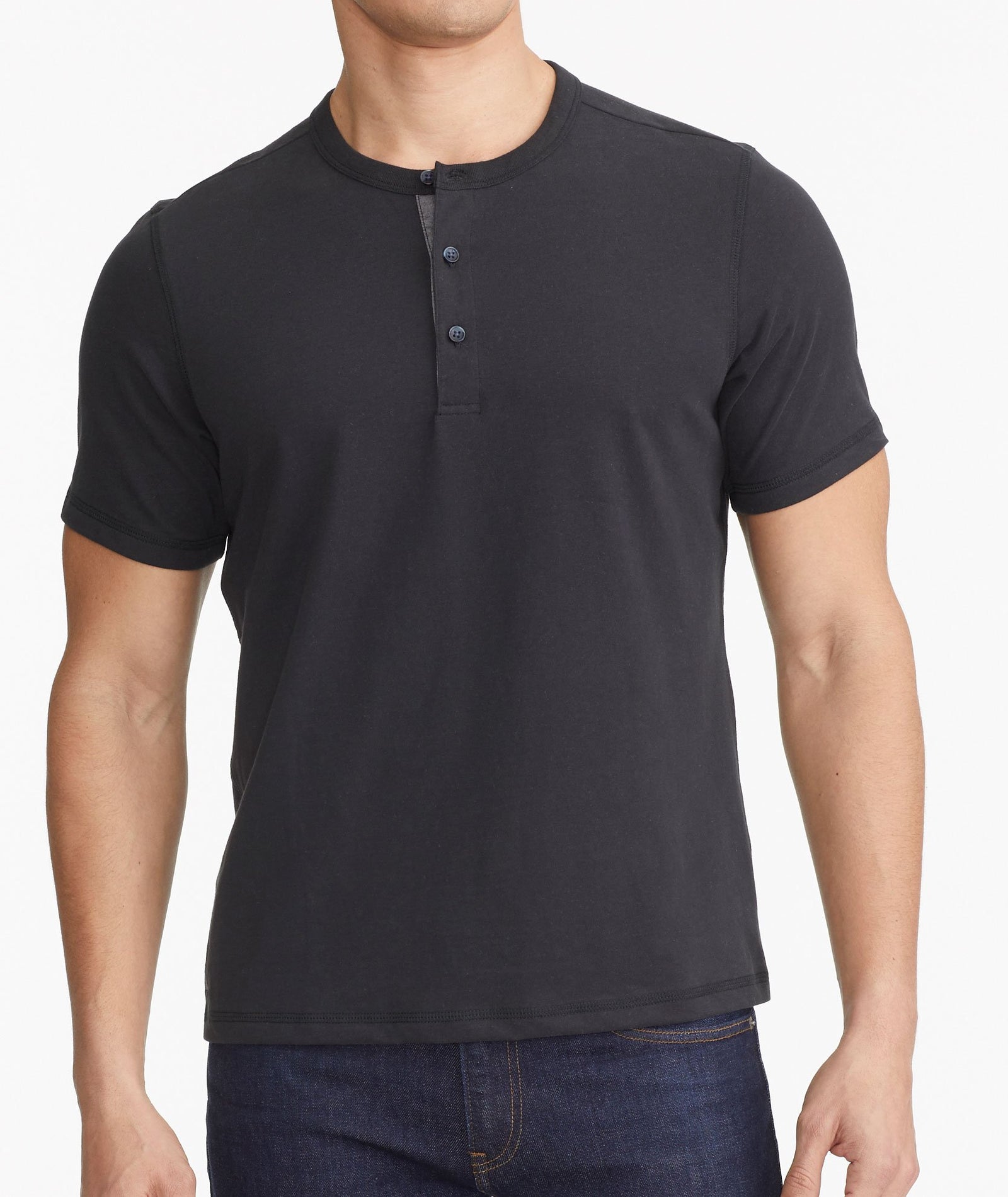 Ultrasoft Short-Sleeve Henley Black | UNTUCKit Canada