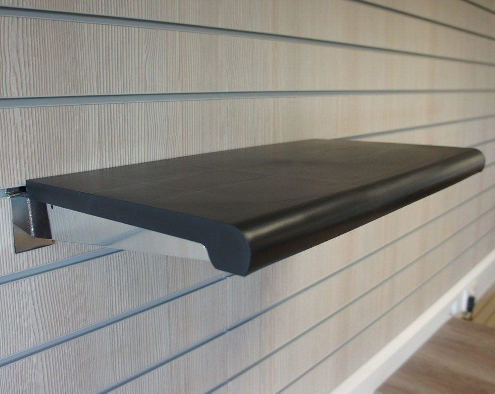 Bullnose Black Shelf for Slatwall — KAS Shopfittings