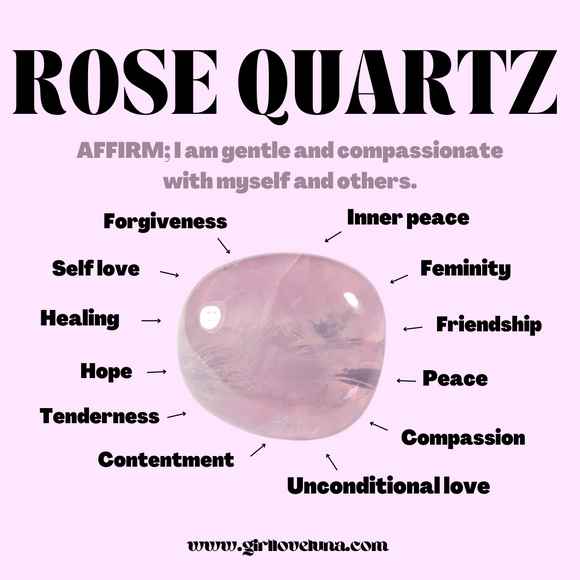 ROSE QUARTZ PROPERTIES CARD – girl_love_luna