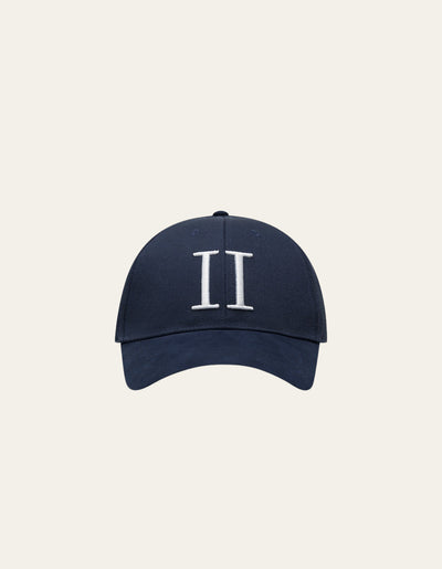 Les Deux MEN Baseball Cap Suede II Cap 460201-Dark Navy/White