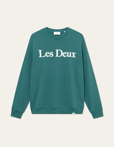 Les Deux MEN Charles Sweatshirt Sweatshirt 560201-Pacific Ocean/White