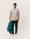 Les Deux MEN Charles T-Shirt T-Shirt 310201-Light Grey Melange/White