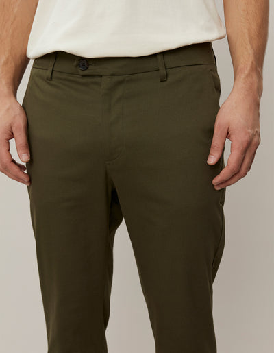 Les Deux MEN Como Cotton Suit Pants Pants 522522-Olive Night