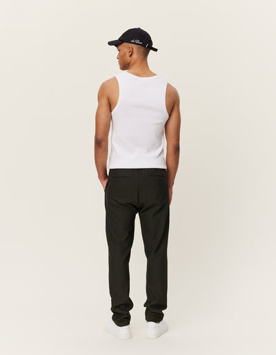 Les Deux MEN Como Tapered Drawstring Pants - Seasonal Pants 505360-Deep Forest/Charcoal