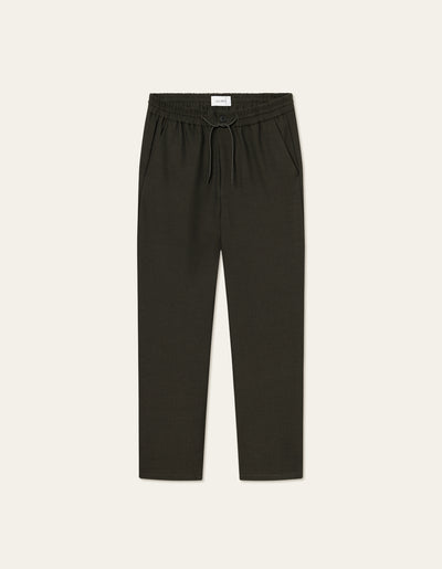 Les Deux MEN Como Tapered Drawstring Pants - Seasonal Pants 505360-Deep Forest/Charcoal