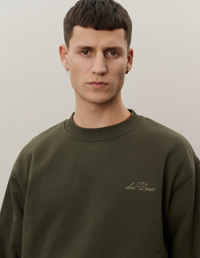 Les Deux MEN Crew Sweatshirt Sweatshirt 555550-Forest Green/Surplus Green