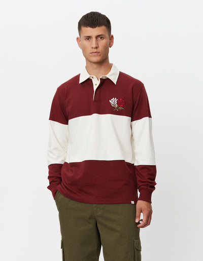 Les Deux MEN Felipe LS Rugby Shirt Sweatshirt 654218-Shiraz/Light Ivory