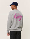 Les Deux MEN Globe Sweatshirt Sweatshirt 320674-Grey Melange/Magenta