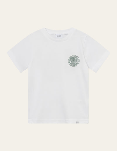 Les Deux Kids Globe T-Shirt Kids T-Shirt 201552-White/Dark Ivy Green