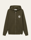 Les Deux MEN Globe Zipper Hoodie Hoodie 522215-Olive Night/Ivory