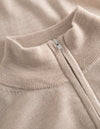 Les Deux MEN Greyson Half-Zip Merino Knit Knitwear 861861-Light Camel Mélange