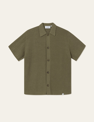 Les Deux MEN Gustavo Knit Shirt Shirt 550550-Surplus Green