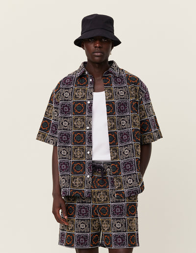 Les Deux CO-LAB Harry KaDeWe AOE SS Shirt Shirt 100000-Black/Multicolor