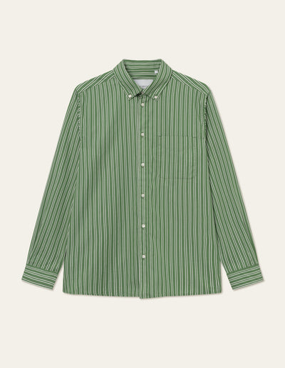 Les Deux MEN Kent Poplin Shirt Shirt 218565-Light Ivory/Vintage Green