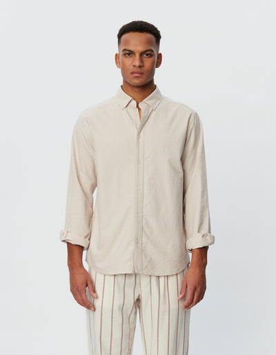 Les Deux MEN Kristian Linen B.D. Shirt Shirt 215215-Ivory