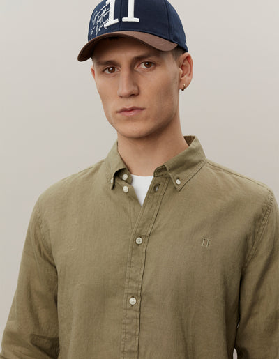 Les Deux MEN Kristian Linen B.D. Shirt Shirt 550550-Surplus Green