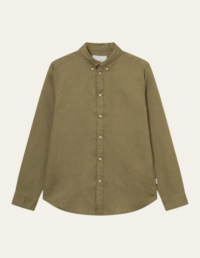 Les Deux MEN Kristian Linen B.D. Shirt Shirt 550550-Surplus Green