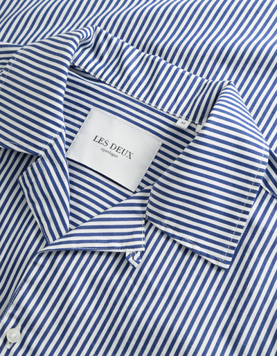 Les Deux MEN Lawson 2.0 Poplin Shirt Shirt 201480-White/Surf Blue